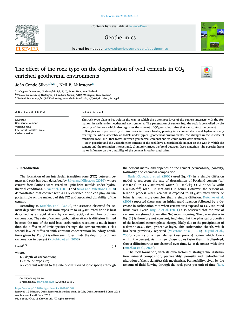 The effect of the rock type on the degradation of well cements in CO2 enriched geothermal environments