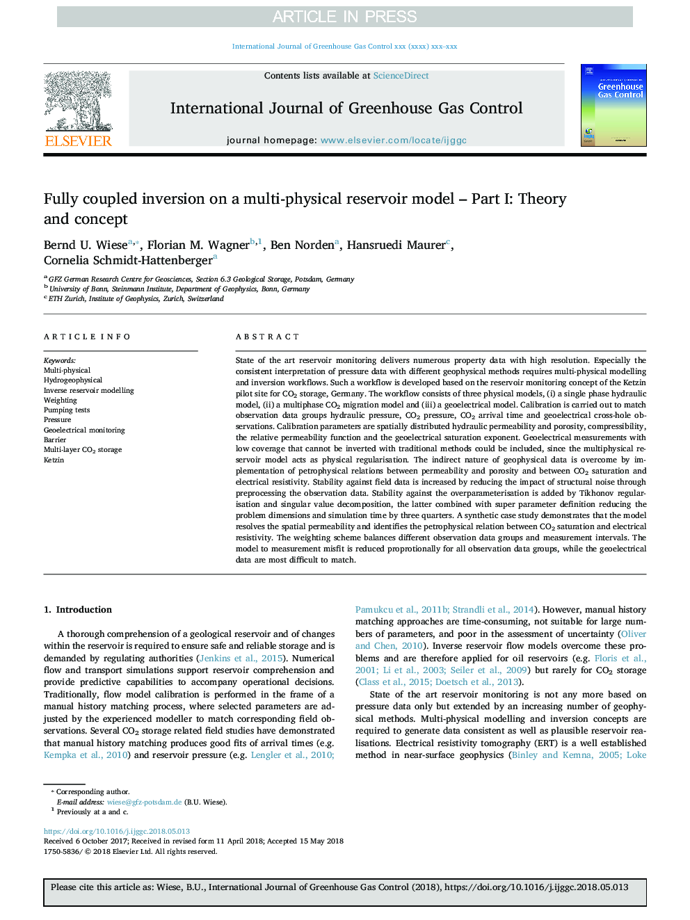 Fully coupled inversion on a multi-physical reservoir model - Part I: Theory and concept