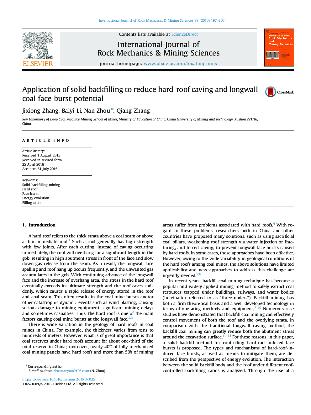 Application of solid backfilling to reduce hard-roof caving and longwall coal face burst potential