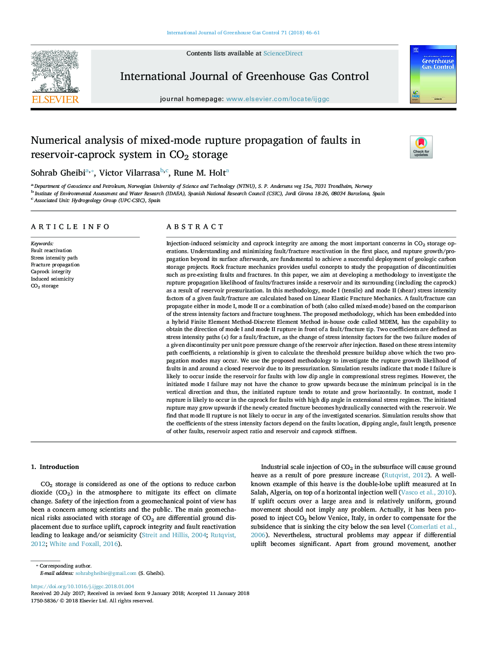 Numerical analysis of mixed-mode rupture propagation of faults in reservoir-caprock system in CO2 storage