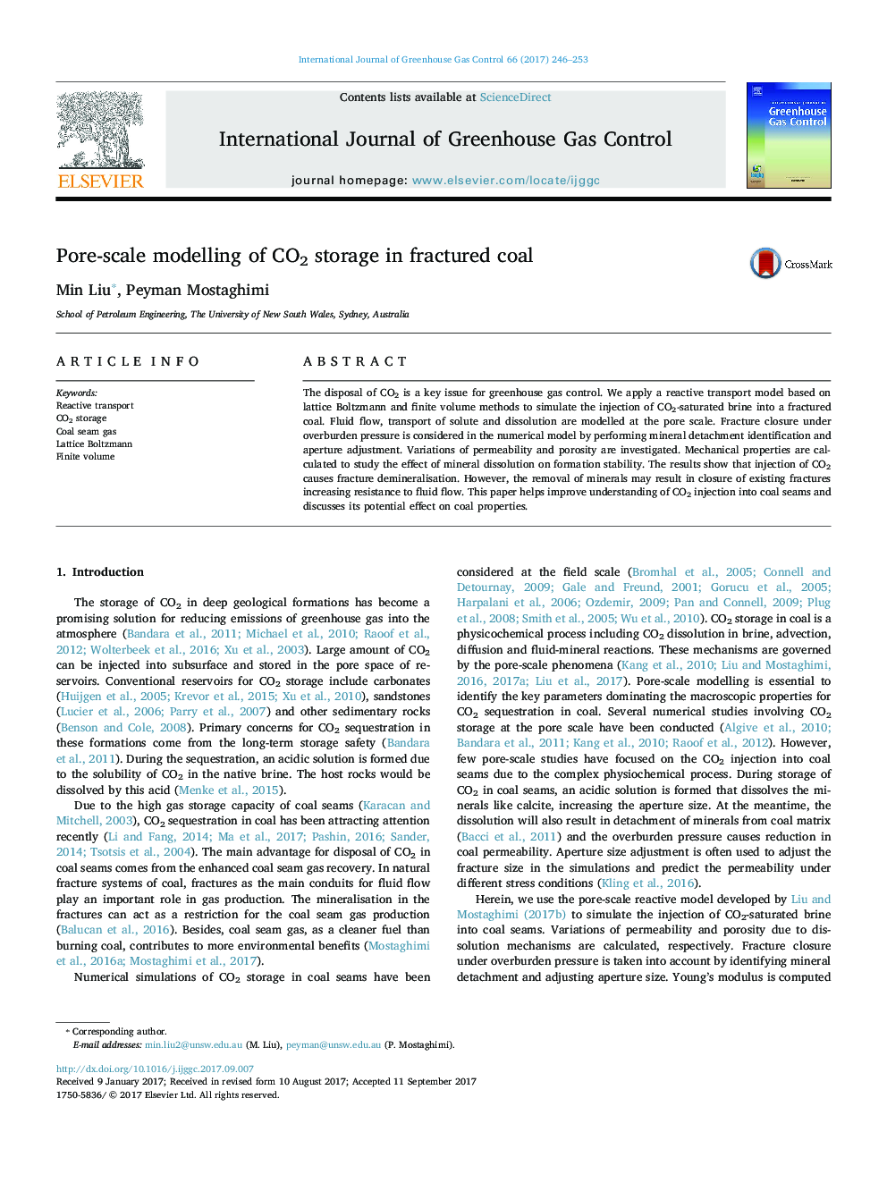 Pore-scale modelling of CO2 storage in fractured coal