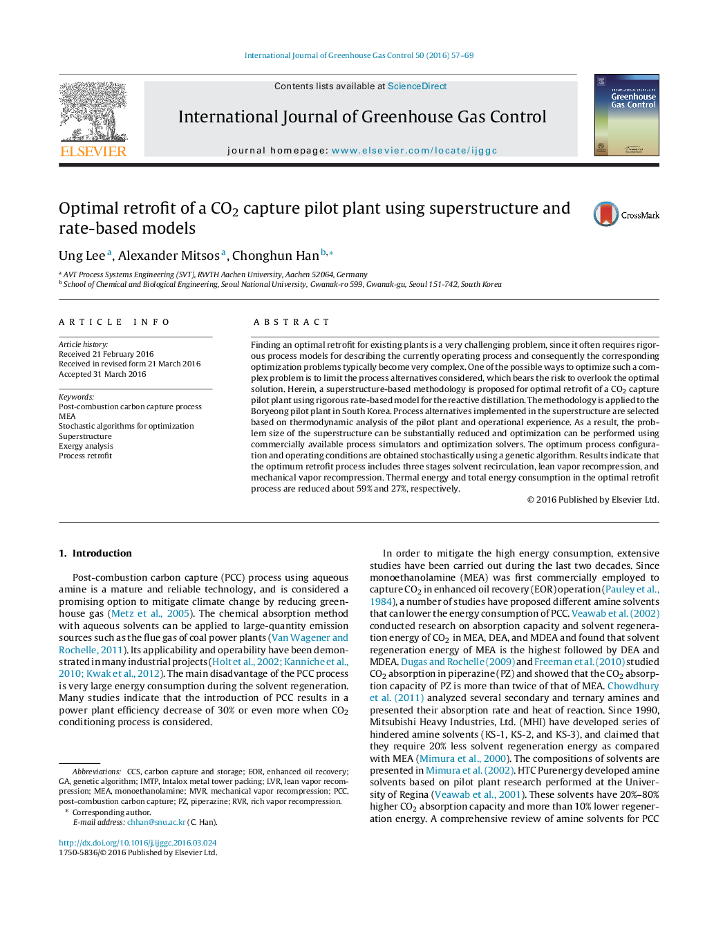 Optimal retrofit of a CO2 capture pilot plant using superstructure and rate-based models