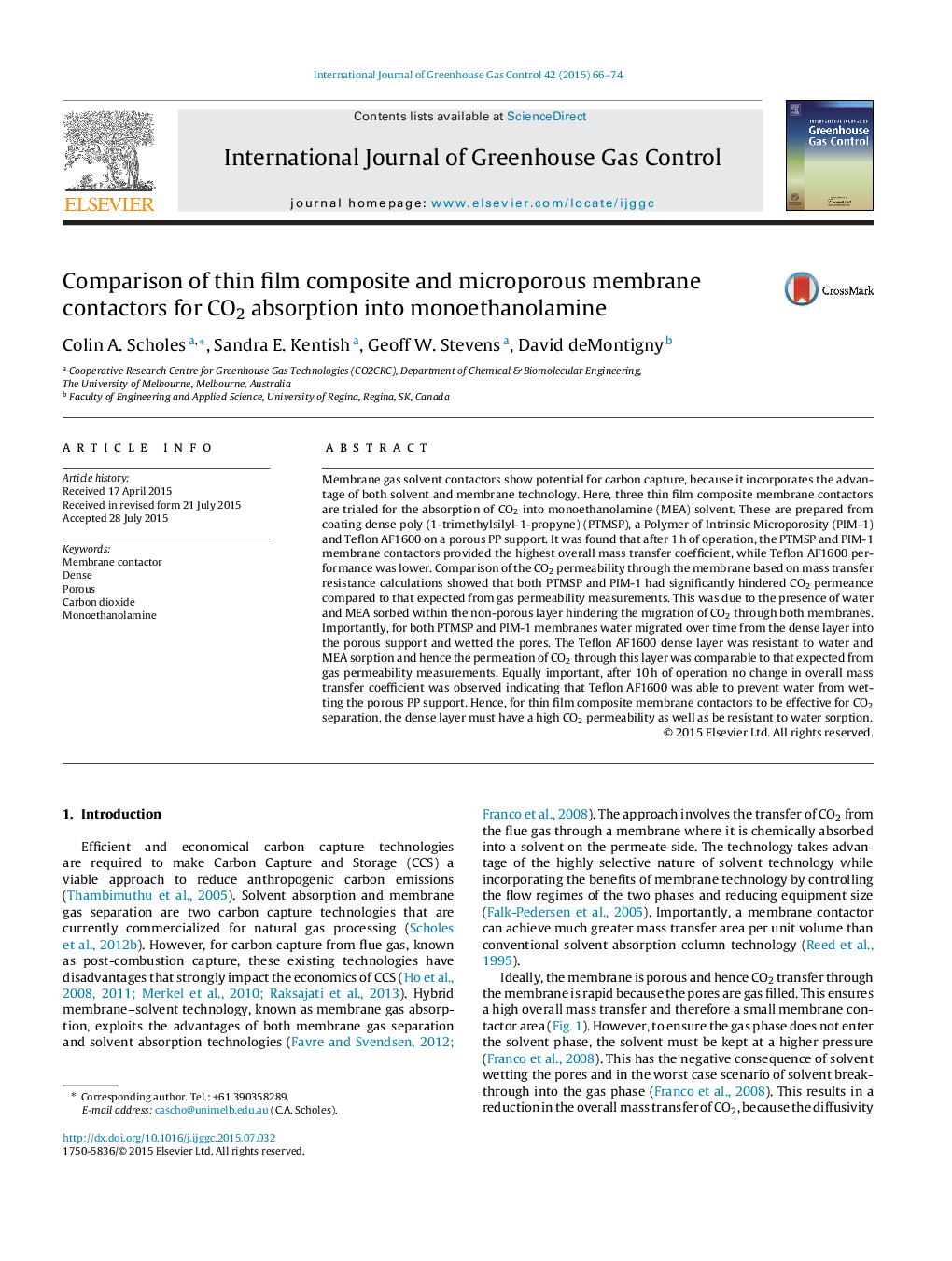 Comparison of thin film composite and microporous membrane contactors for CO2 absorption into monoethanolamine