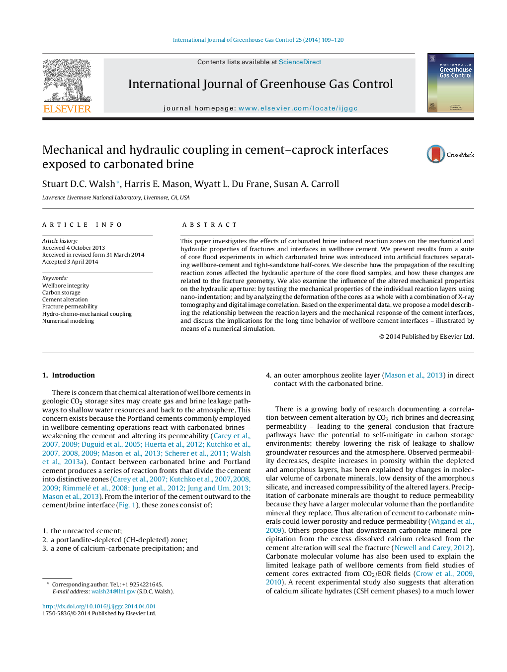 Mechanical and hydraulic coupling in cement-caprock interfaces exposed to carbonated brine