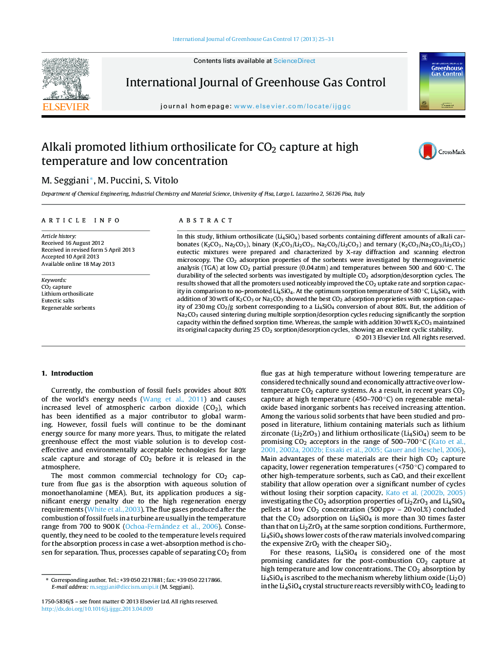 Alkali promoted lithium orthosilicate for CO2 capture at high temperature and low concentration