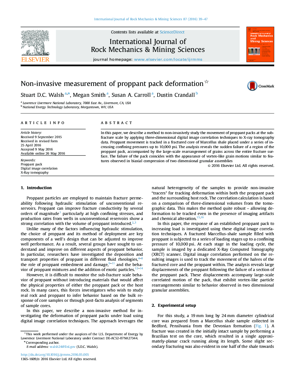 Non-invasive measurement of proppant pack deformation 