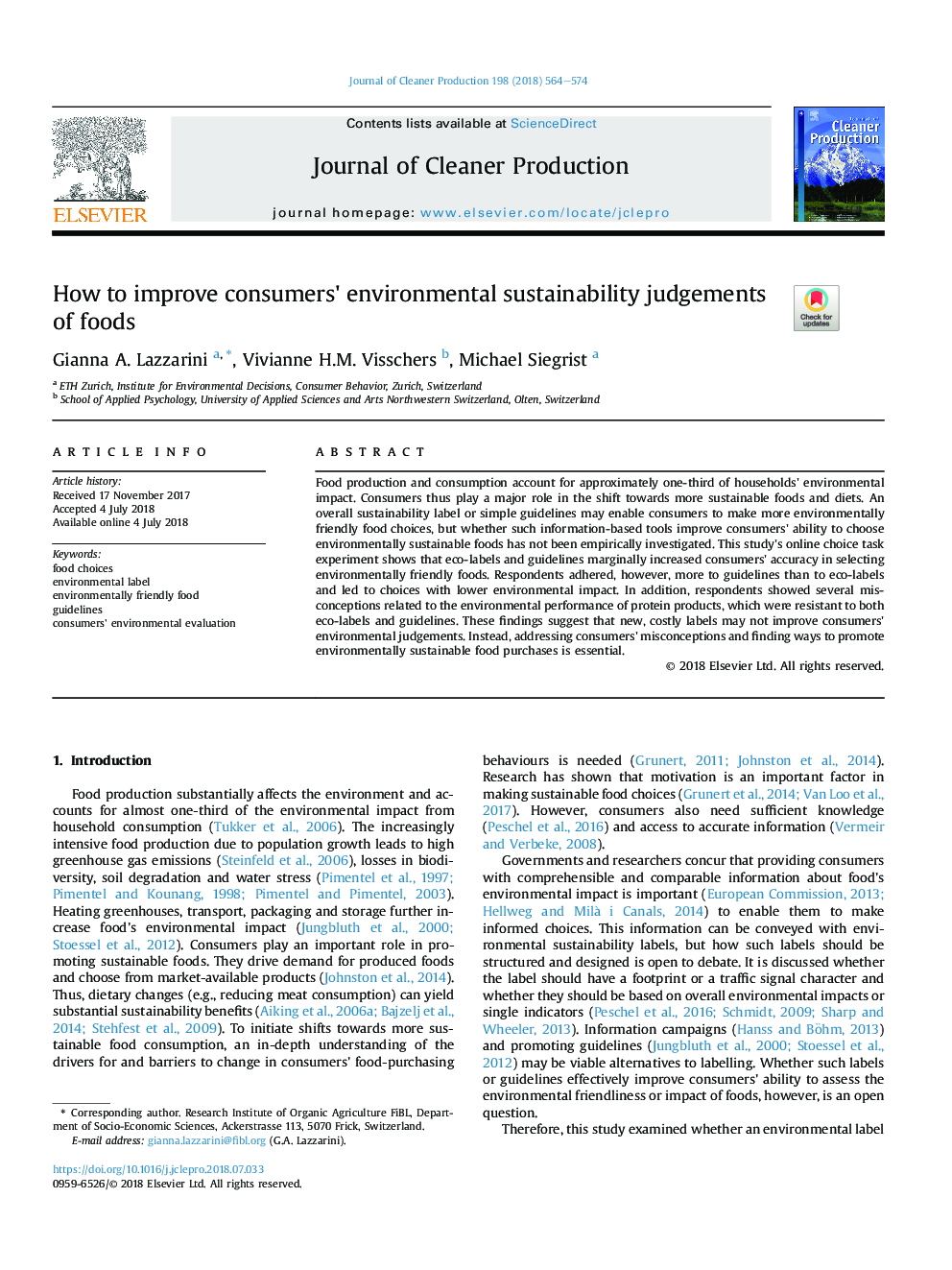 How to improve consumers' environmental sustainability judgements of foods