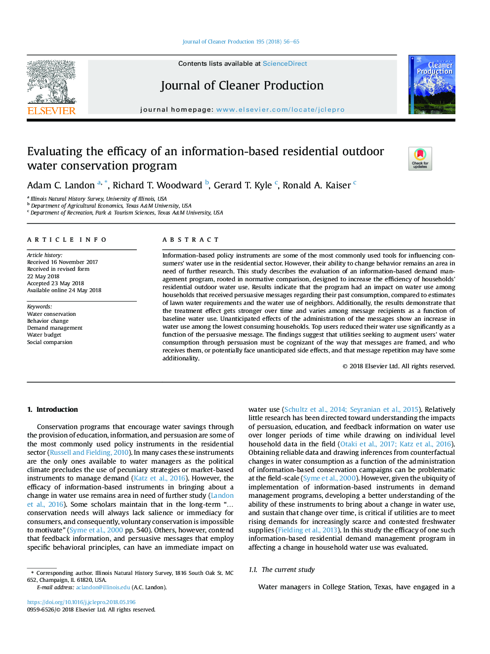 Evaluating the efficacy of an information-based residential outdoor water conservation program