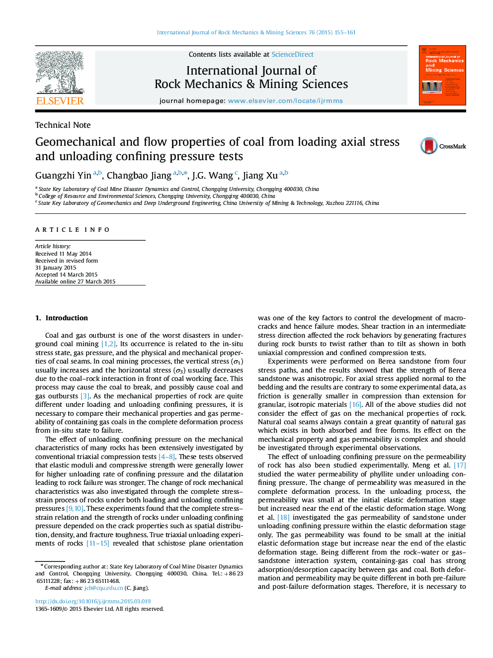 Geomechanical and flow properties of coal from loading axial stress and unloading confining pressure tests