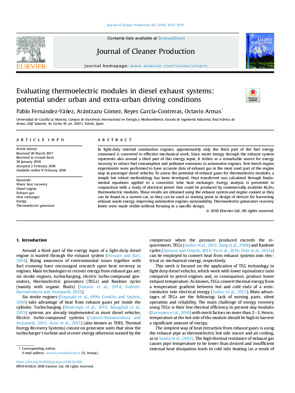 Evaluating thermoelectric modules in diesel exhaust systems: potential under urban and extra-urban driving conditions