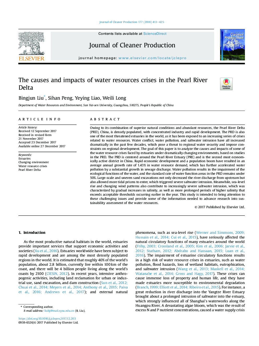 The causes and impacts of water resources crises in the Pearl River Delta