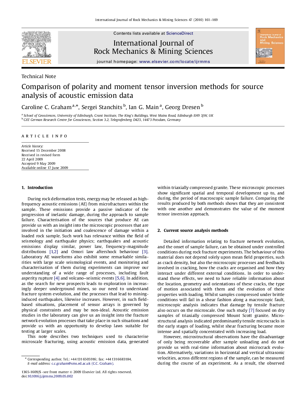 Comparison of polarity and moment tensor inversion methods for source analysis of acoustic emission data