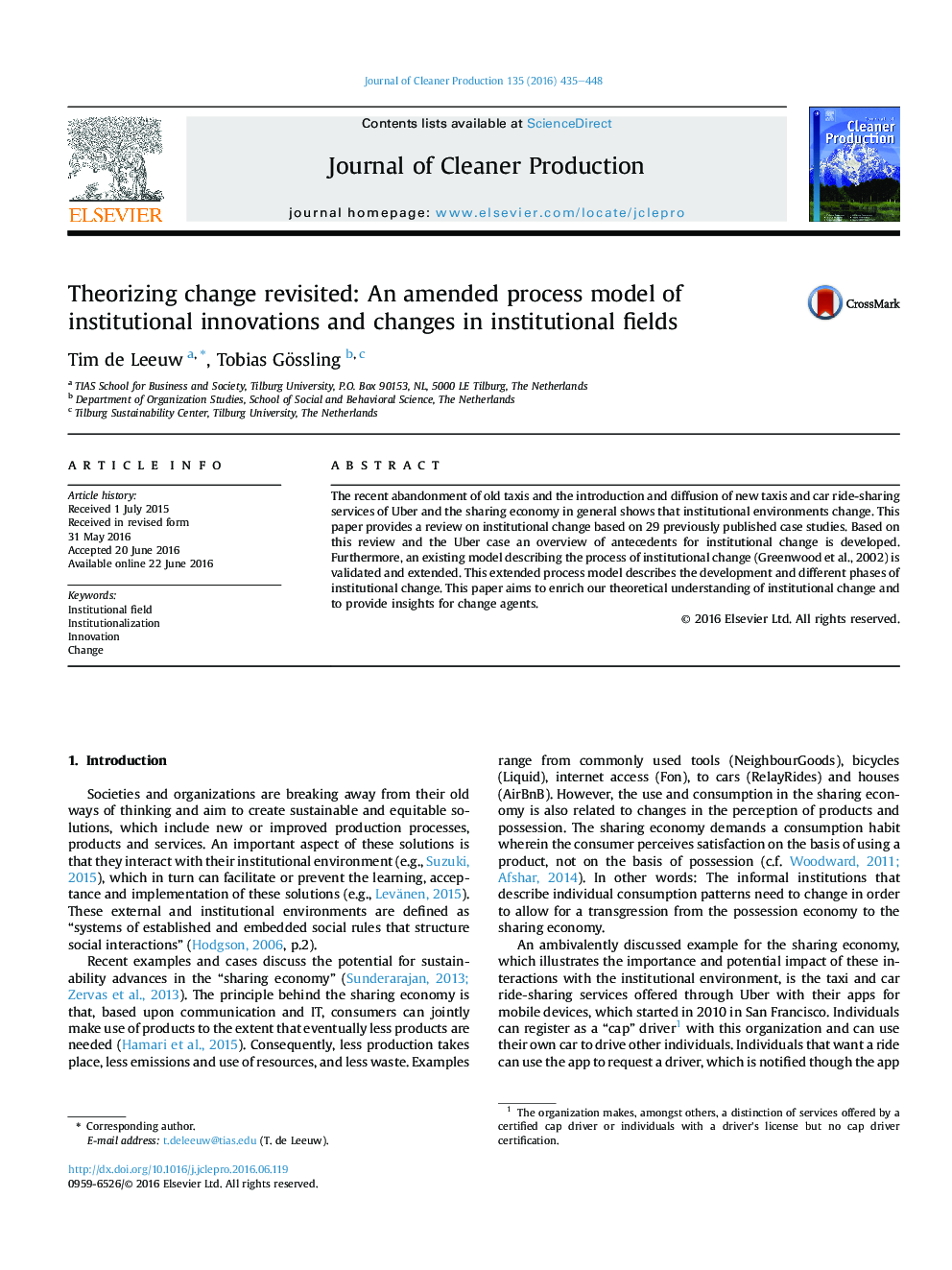 Theorizing change revisited: An amended process model of institutional innovations and changes in institutional fields