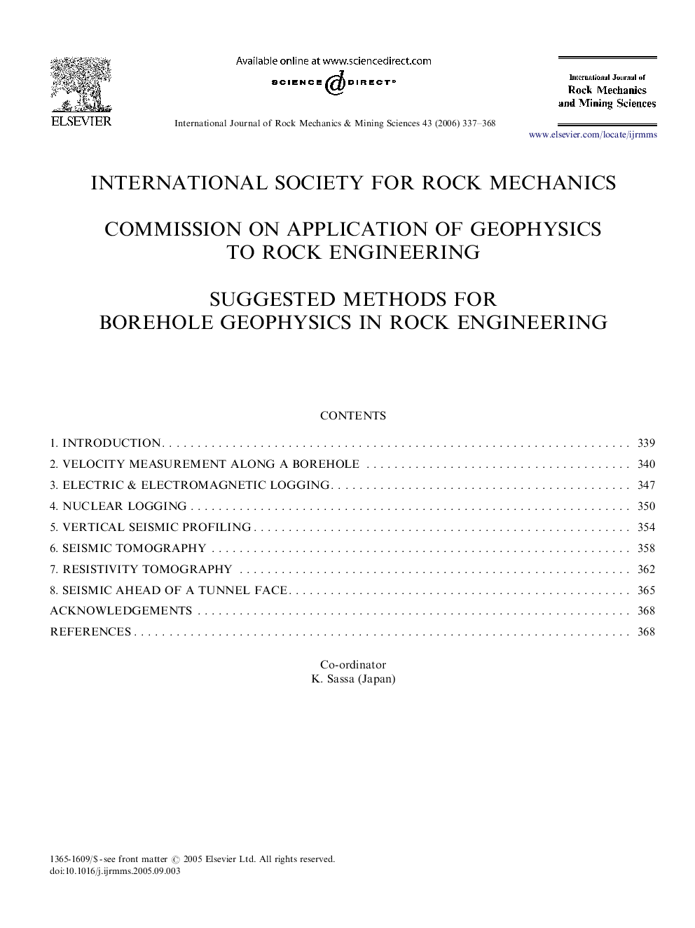 ISRM Suggested Methods for borehole geophysics in rock engineering