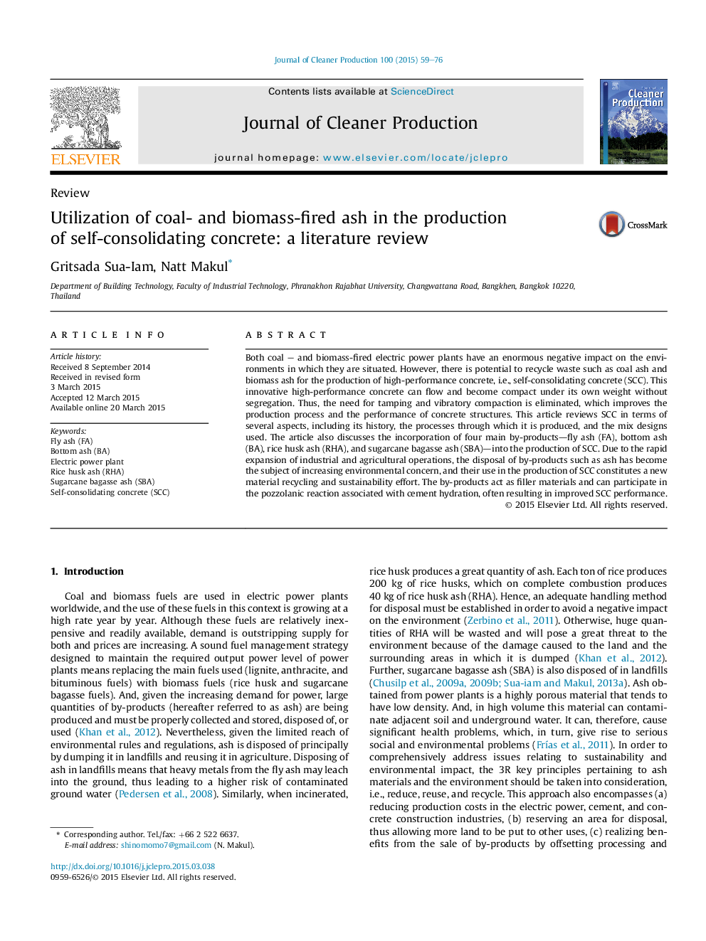 Utilization of coal- and biomass-fired ash in the production ofÂ self-consolidating concrete: a literature review