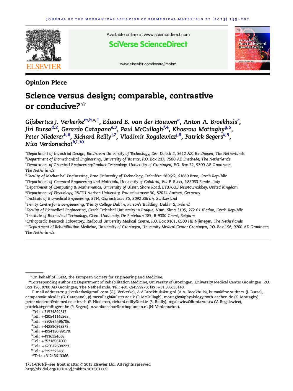 Science versus design; comparable, contrastive or conducive? 