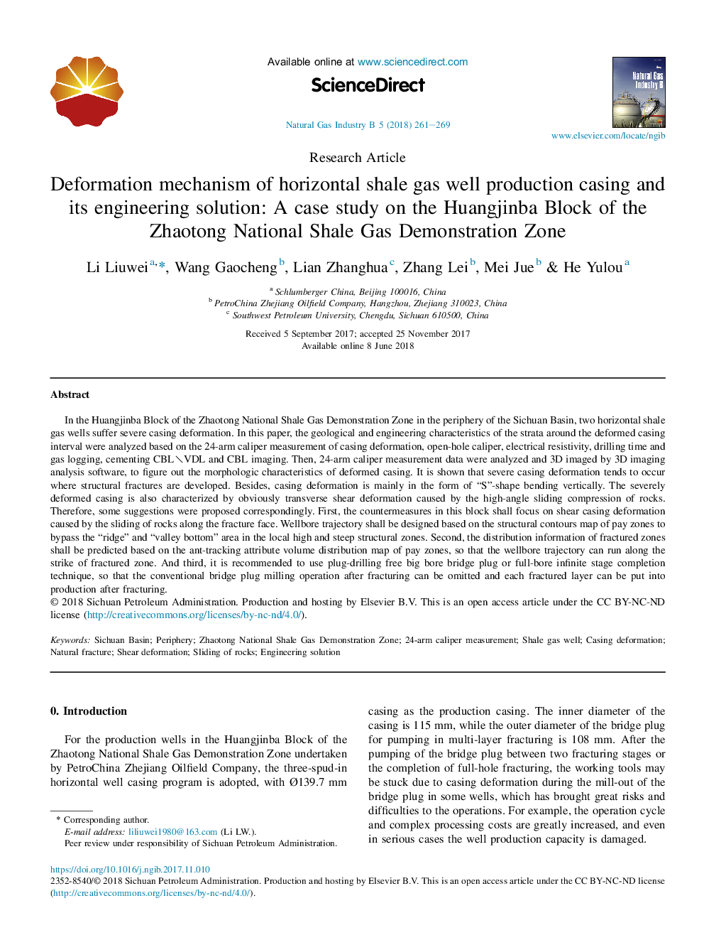 Deformation mechanism of horizontal shale gas well production casing and its engineering solution: A case study on the Huangjinba Block of the Zhaotong National Shale Gas Demonstration Zone