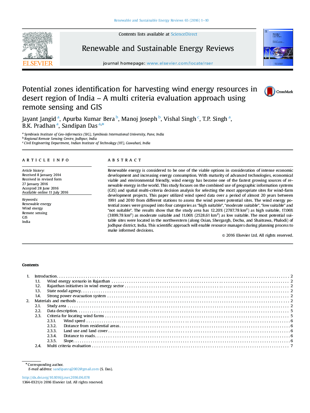 Potential zones identification for harvesting wind energy resources in desert region of India - A multi criteria evaluation approach using remote sensing and GIS