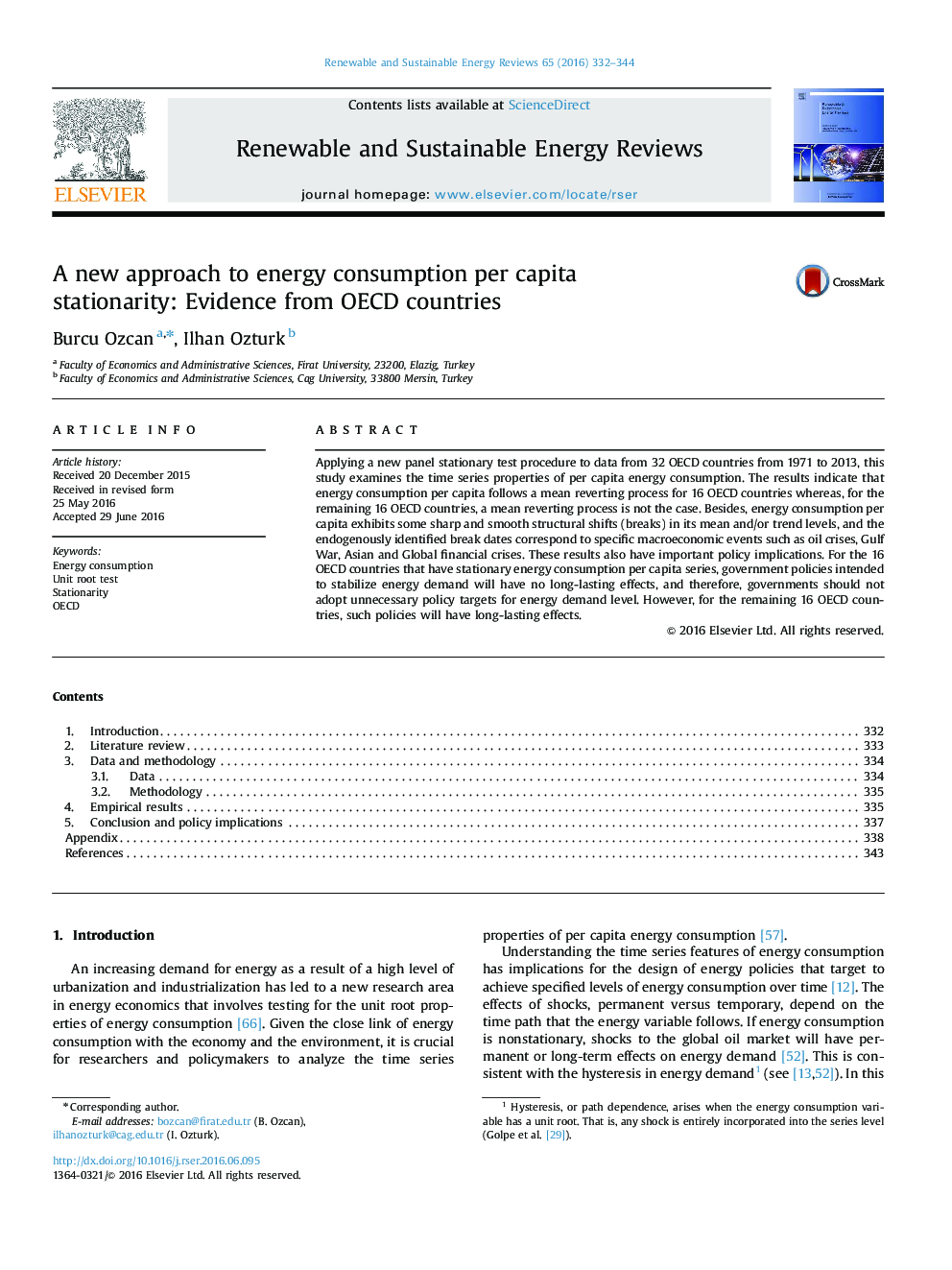 A new approach to energy consumption per capita stationarity: Evidence from OECD countries