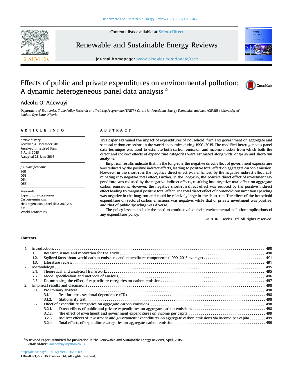 تأثیرات هزینه های عمومی و خصوصی بر آلودگی محیط زیست: تجزیه و تحلیل اطلاعات پانل ناهمگن پانل 