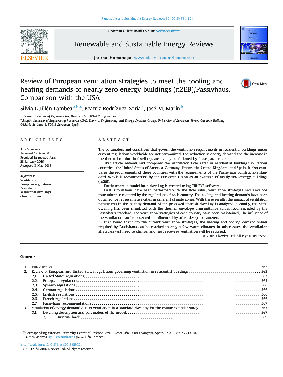 Review of European ventilation strategies to meet the cooling and heating demands of nearly zero energy buildings (nZEB)/Passivhaus. Comparison with the USA