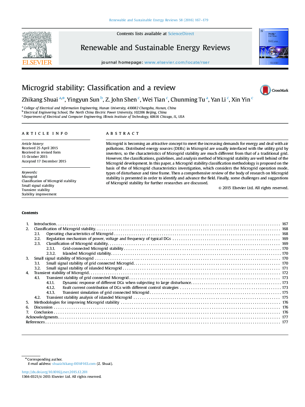 Microgrid stability: Classification and a review