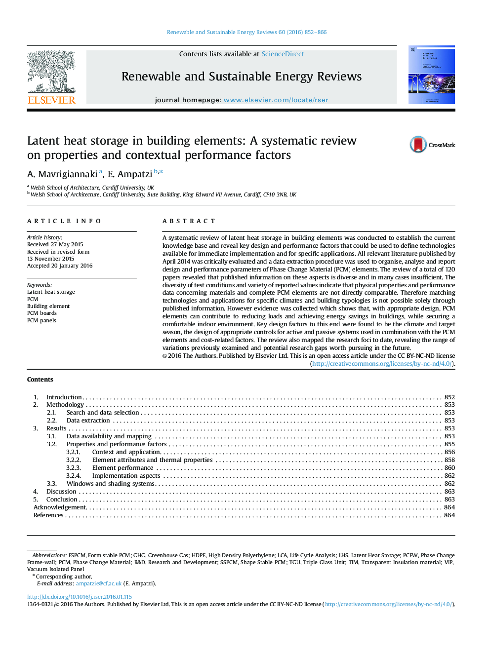 ذخیره سازی گرمای نهان در عناصر ساختاری: بازنگری منظم در مورد خواص و عوامل عملکرد متقابل 