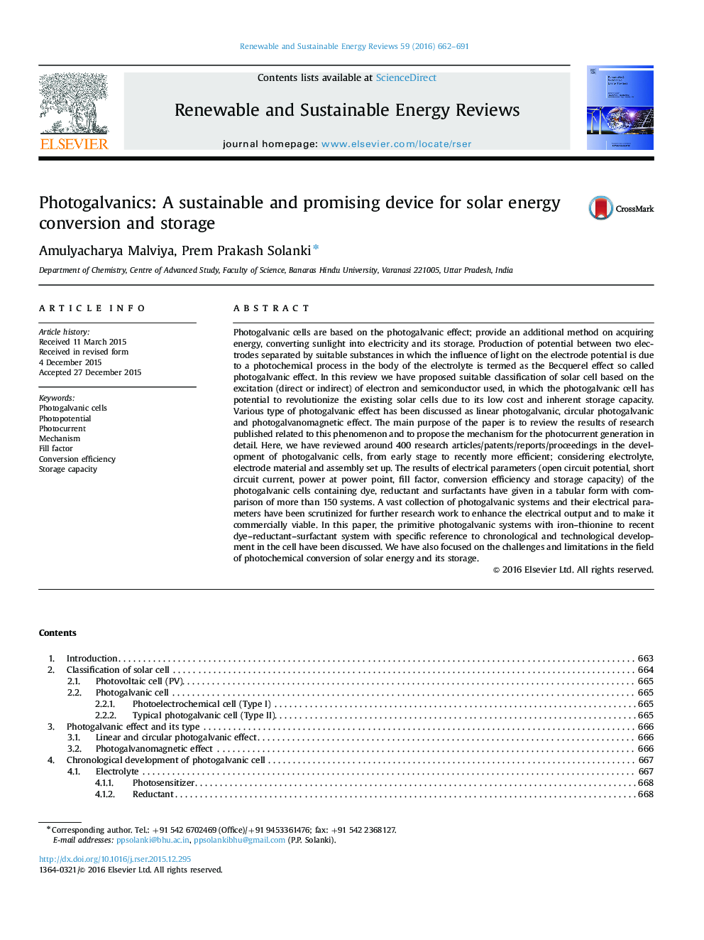 Photogalvanics: A sustainable and promising device for solar energy conversion and storage