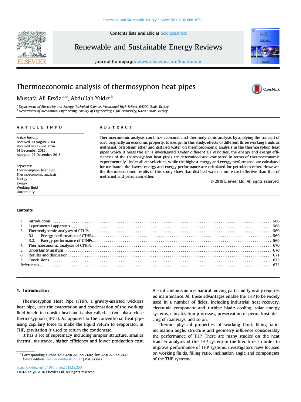 Thermoeconomic analysis of thermosyphon heat pipes