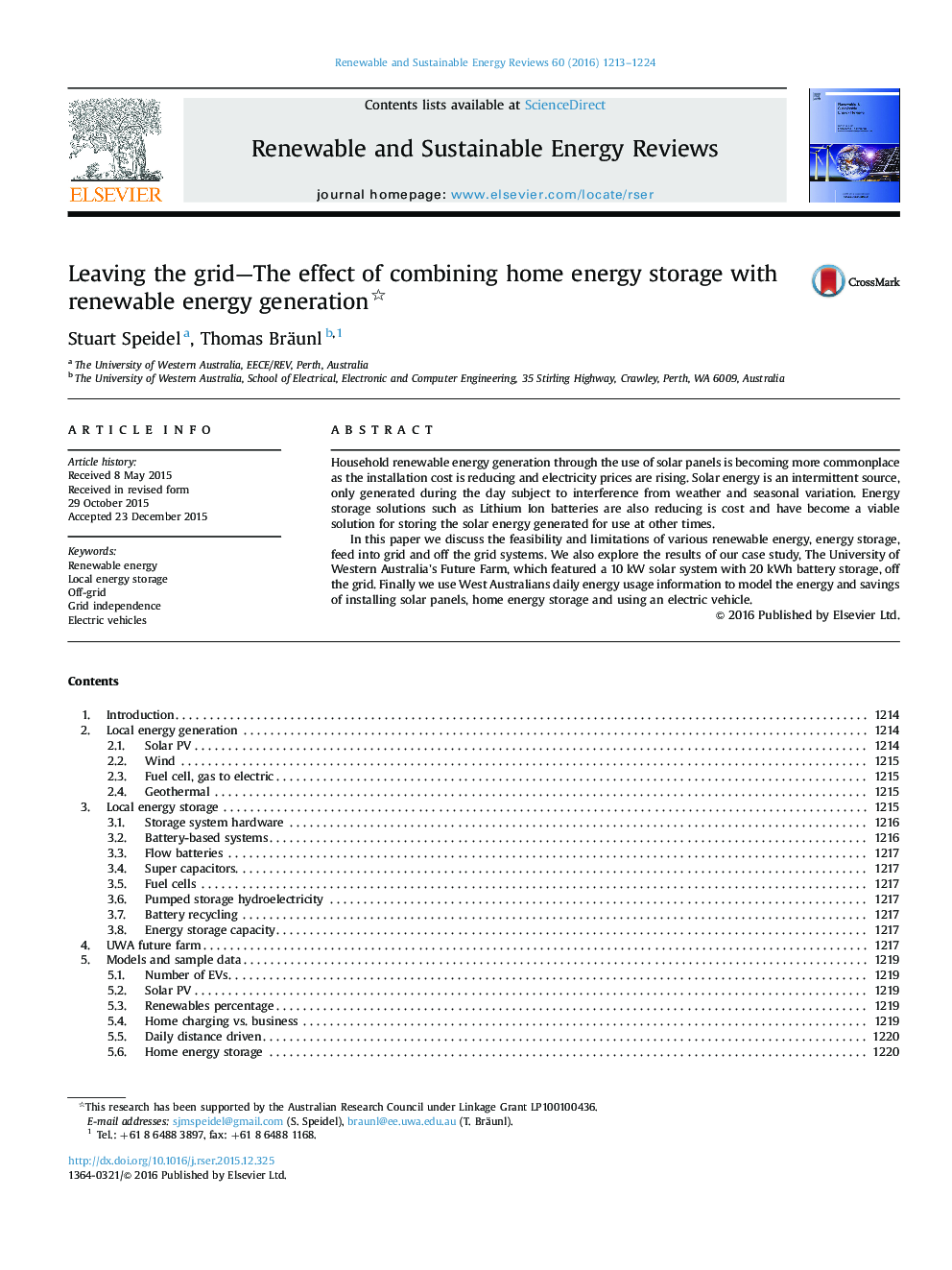 خروج از شبکه - اثر ترکیب ذخیره انرژی خانگی با تولید انرژی تجدید پذیر 