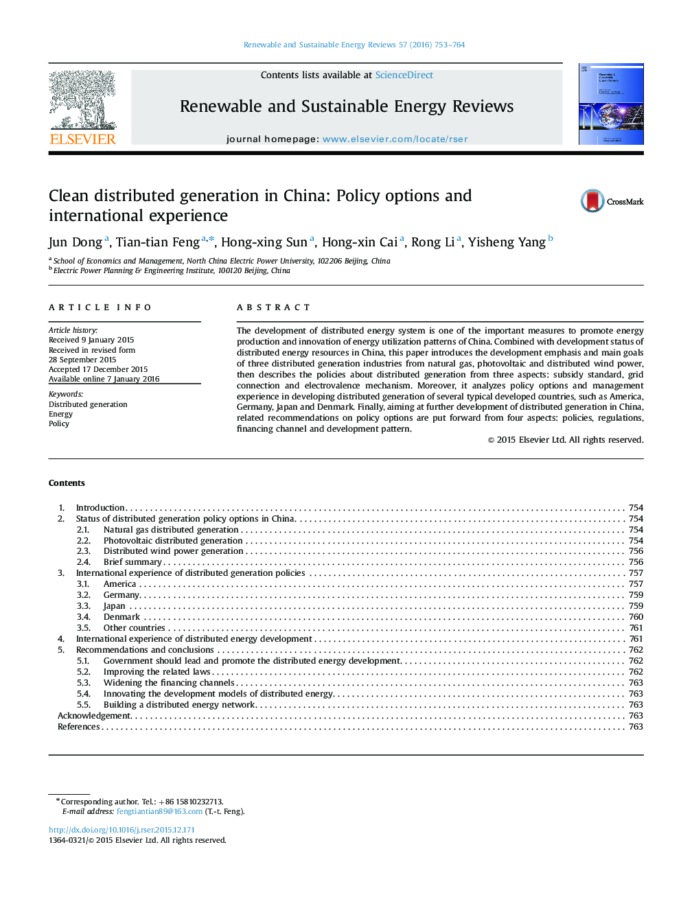 Clean distributed generation in China: Policy options and international experience