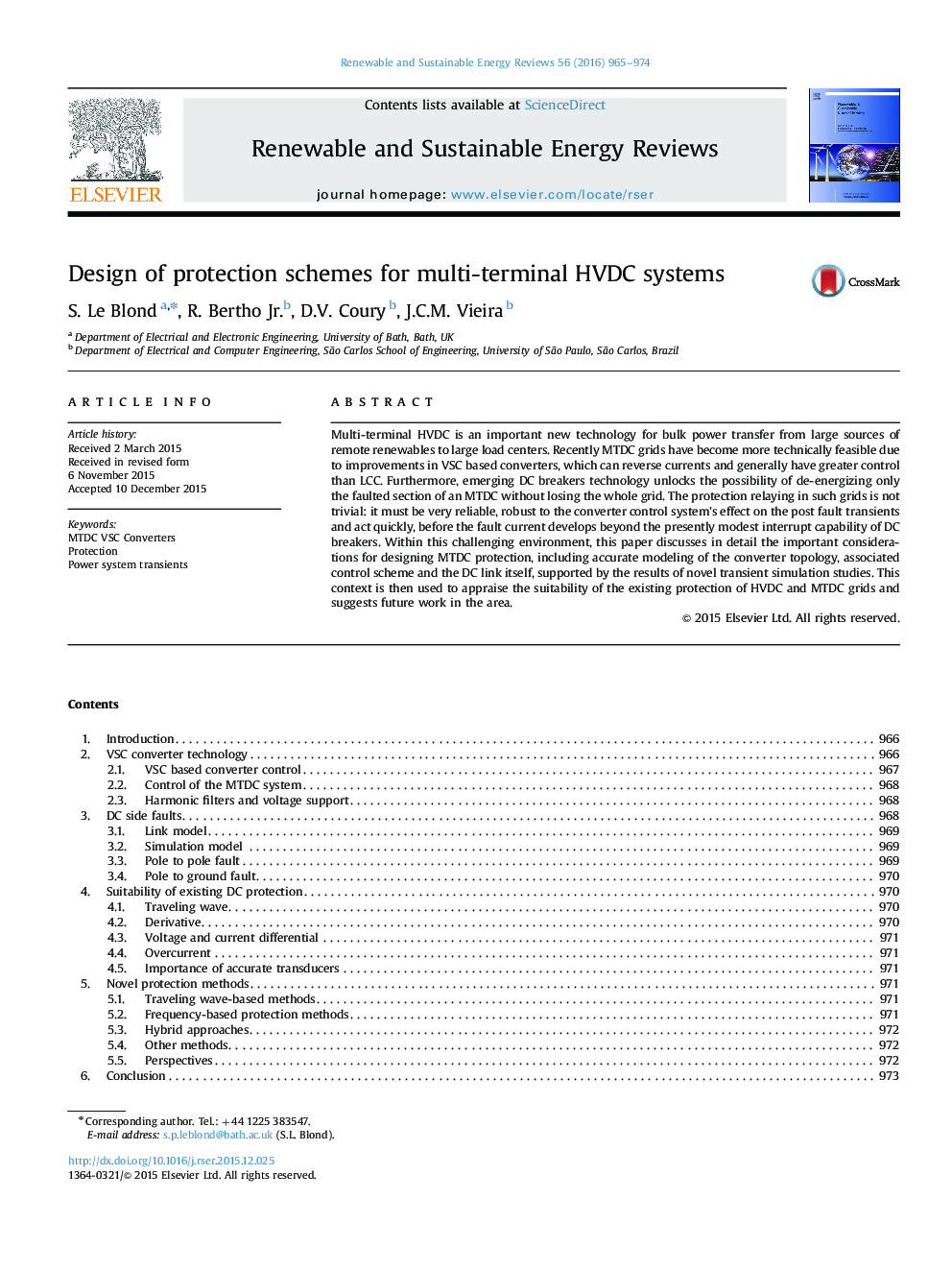 Design of protection schemes for multi-terminal HVDC systems