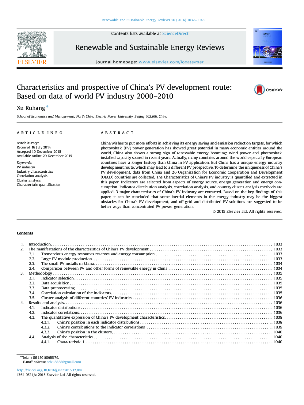 Characteristics and prospective of China×³s PV development route: Based on data of world PV industry 2000-2010