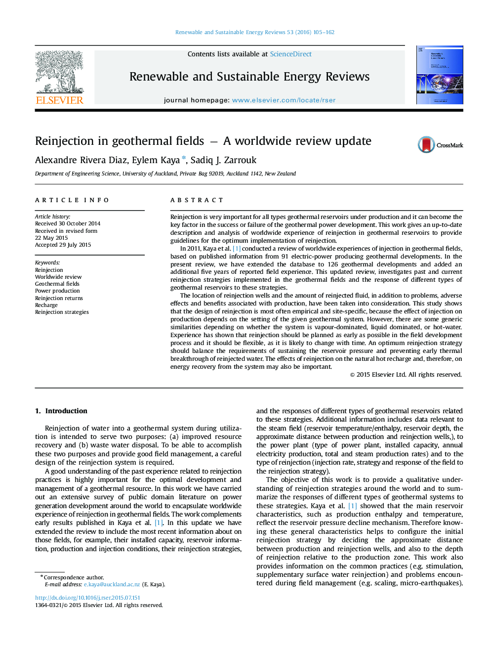 Reinjection in geothermal fields â A worldwide review update