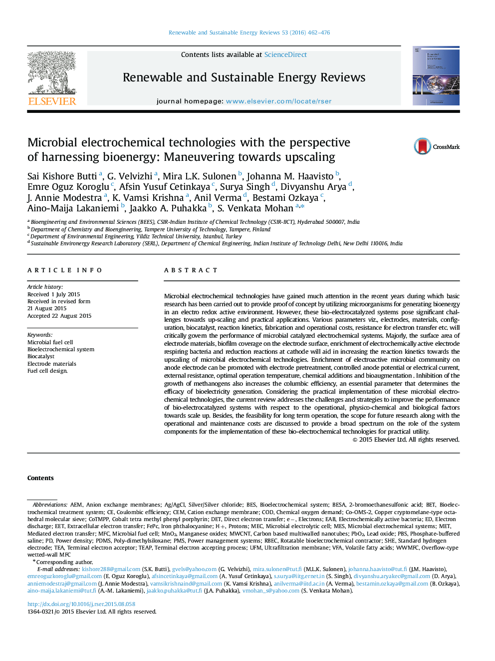 Microbial electrochemical technologies with the perspective of harnessing bioenergy: Maneuvering towards upscaling