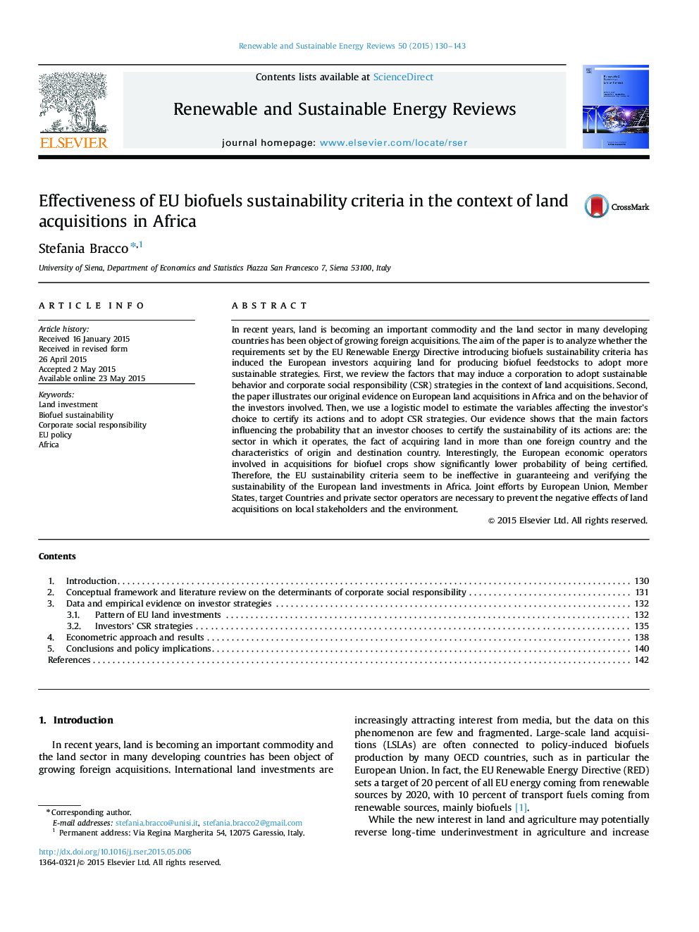 Effectiveness of EU biofuels sustainability criteria in the context of land acquisitions in Africa