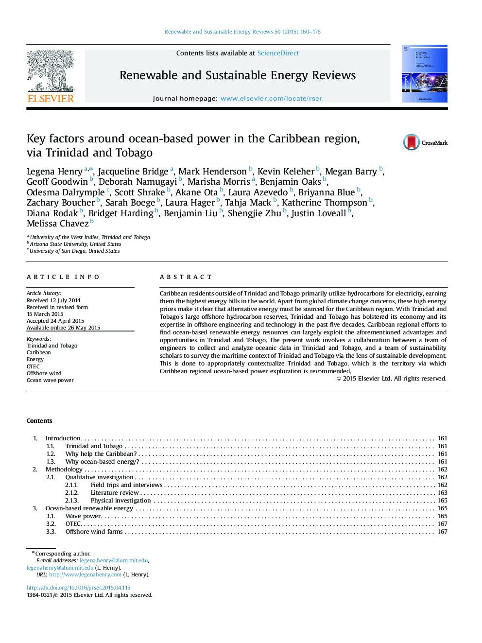 Key factors around ocean-based power in the Caribbean region, via Trinidad and Tobago