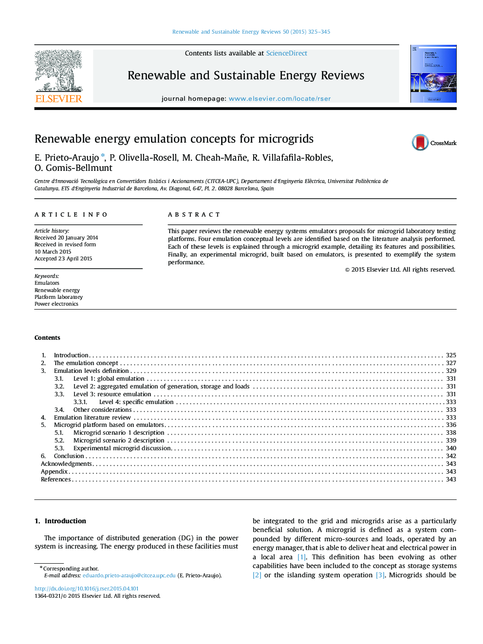 Renewable energy emulation concepts for microgrids