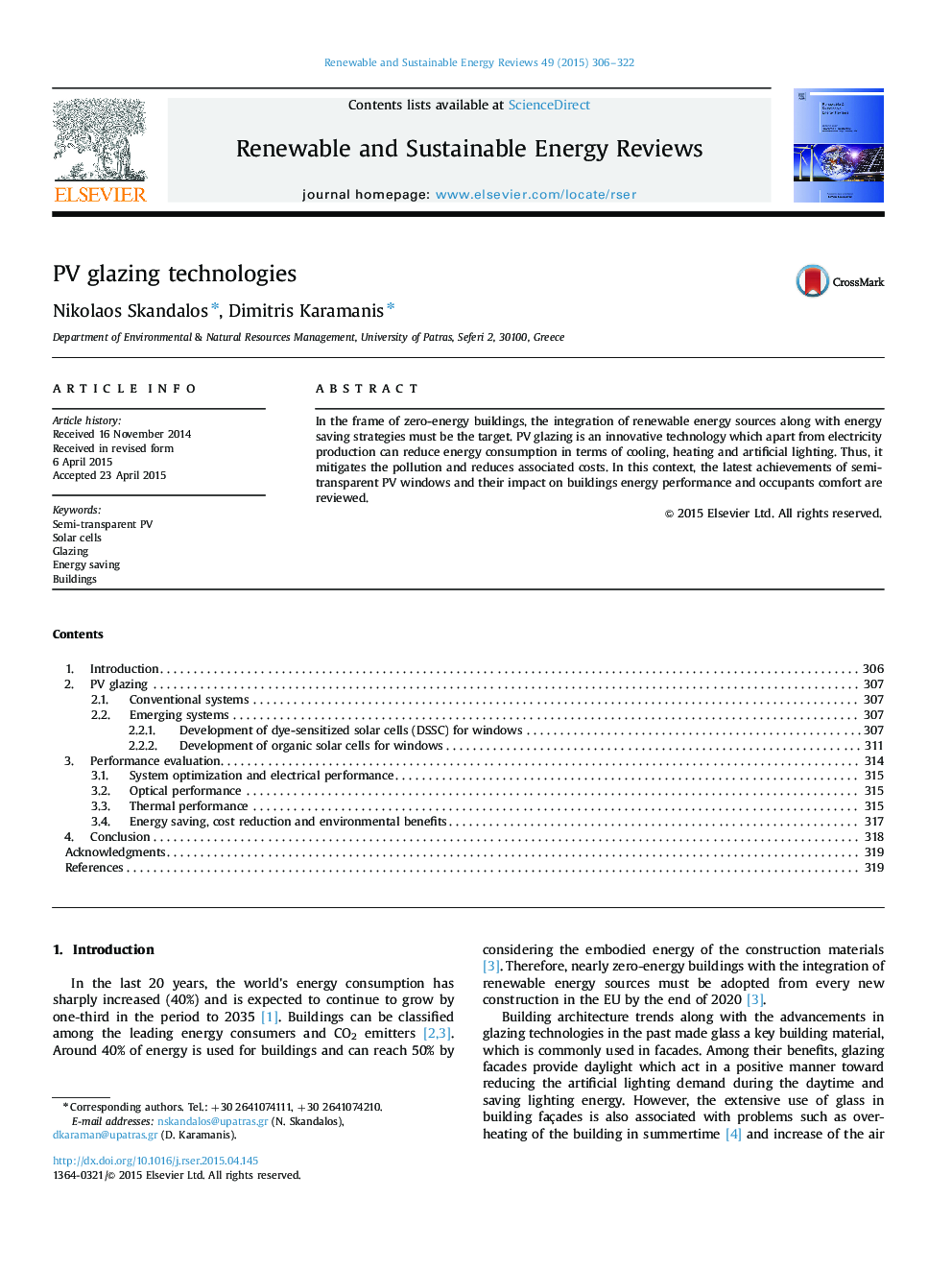 PV glazing technologies