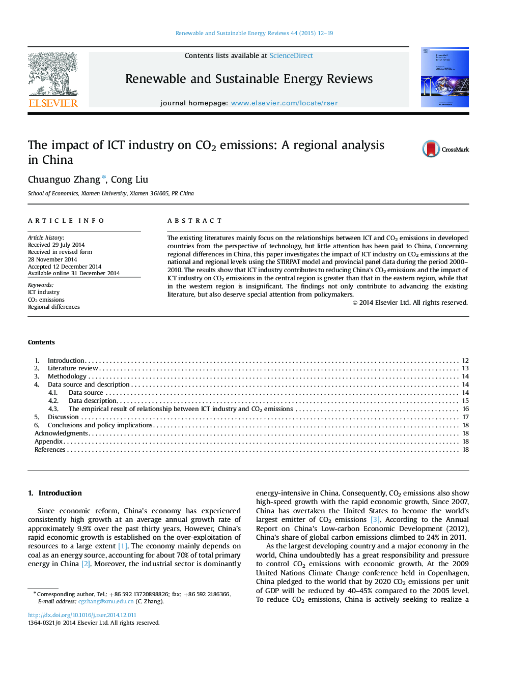 The impact of ICT industry on CO2 emissions: A regional analysis in China