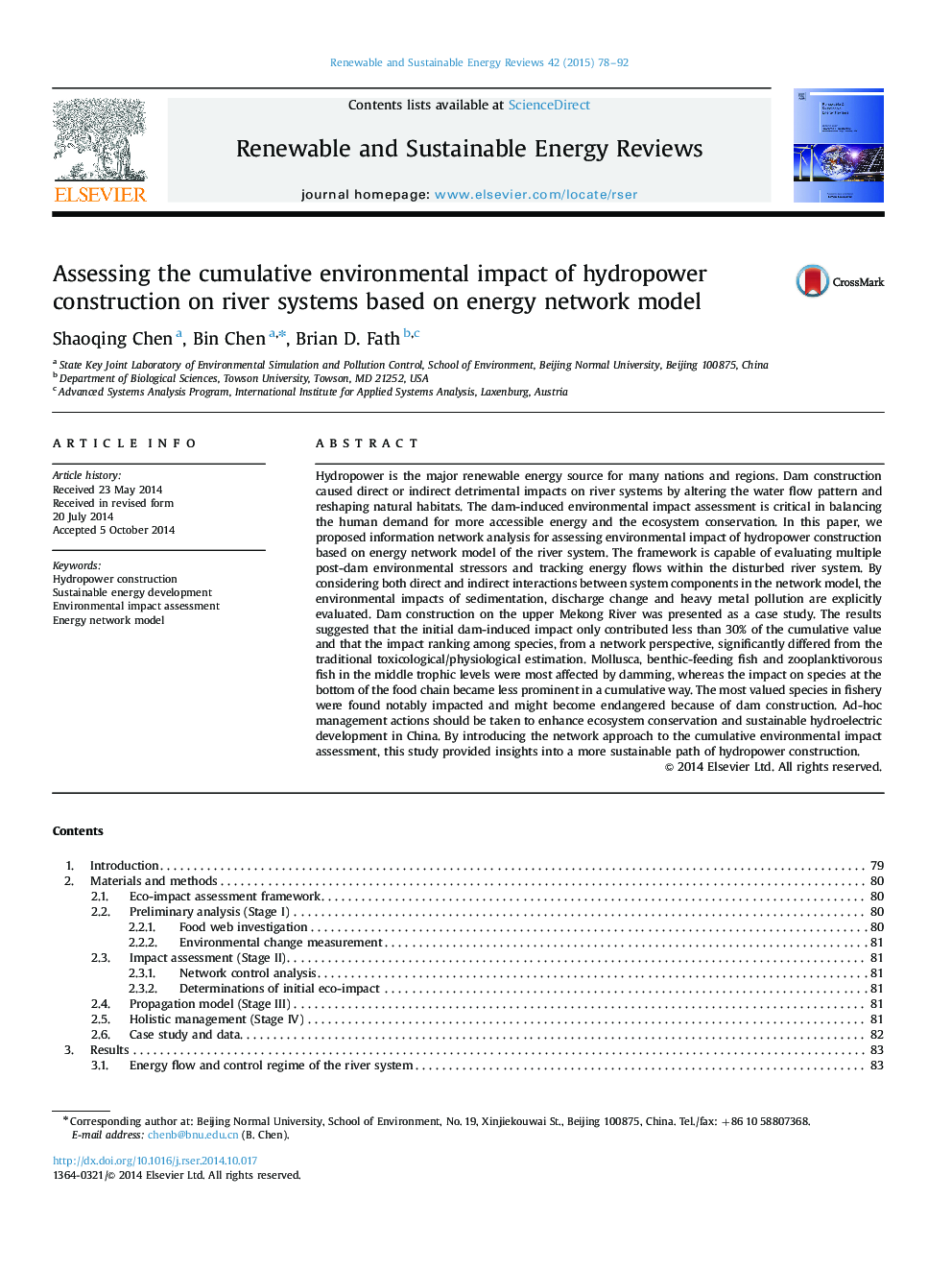 ارزیابی اثرات تجمعی زیست محیطی ساخت نیروگاه های آبی در سیستم های رودخانه بر مبنای مدل شبکه انرژی 
