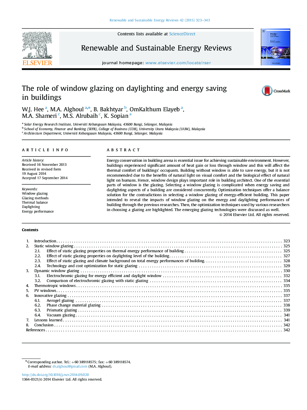 The role of window glazing on daylighting and energy saving in buildings