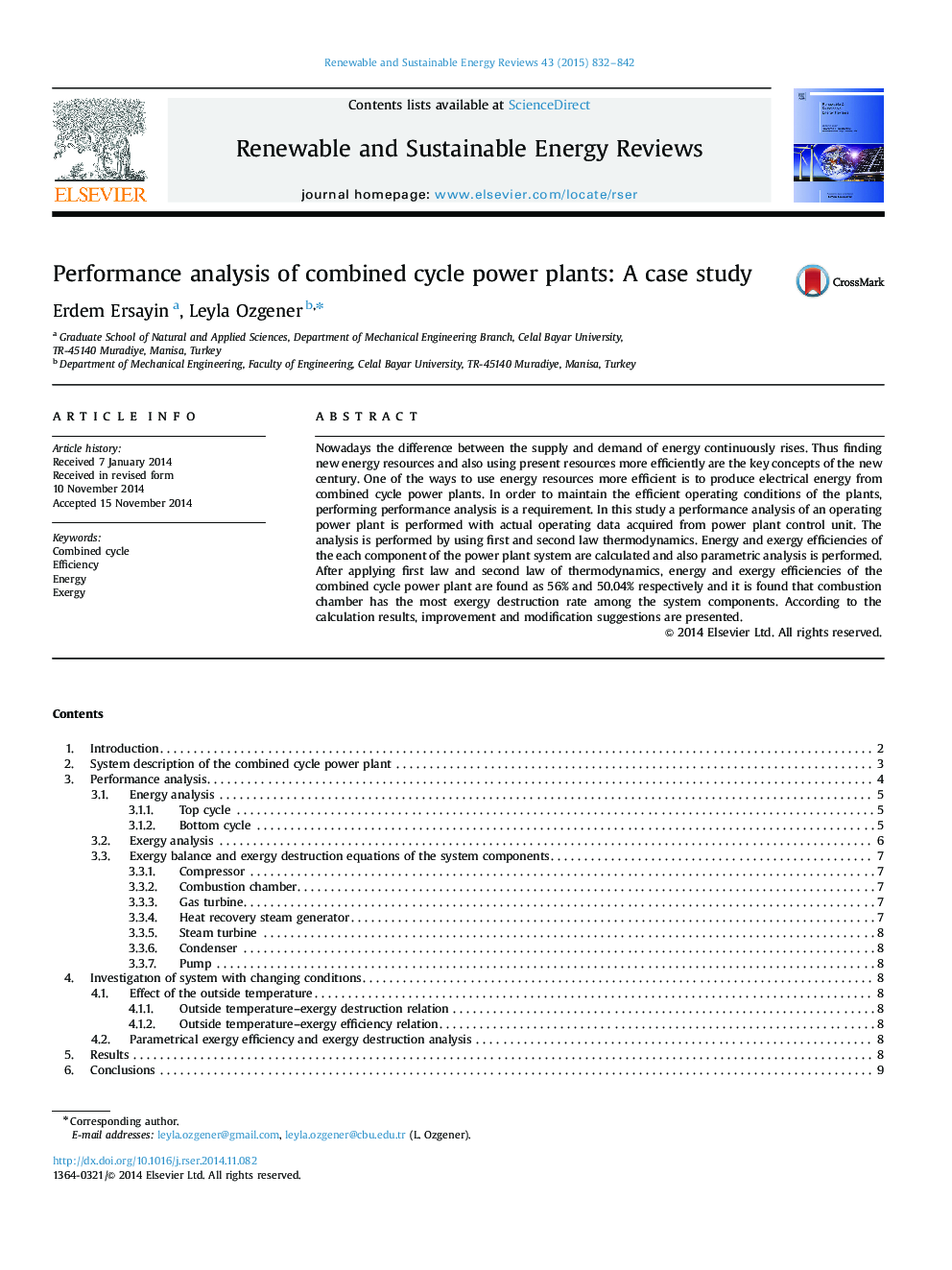 تجزیه و تحلیل عملکرد نیروگاه های ترکیبی ترکیبی: مطالعه موردی 