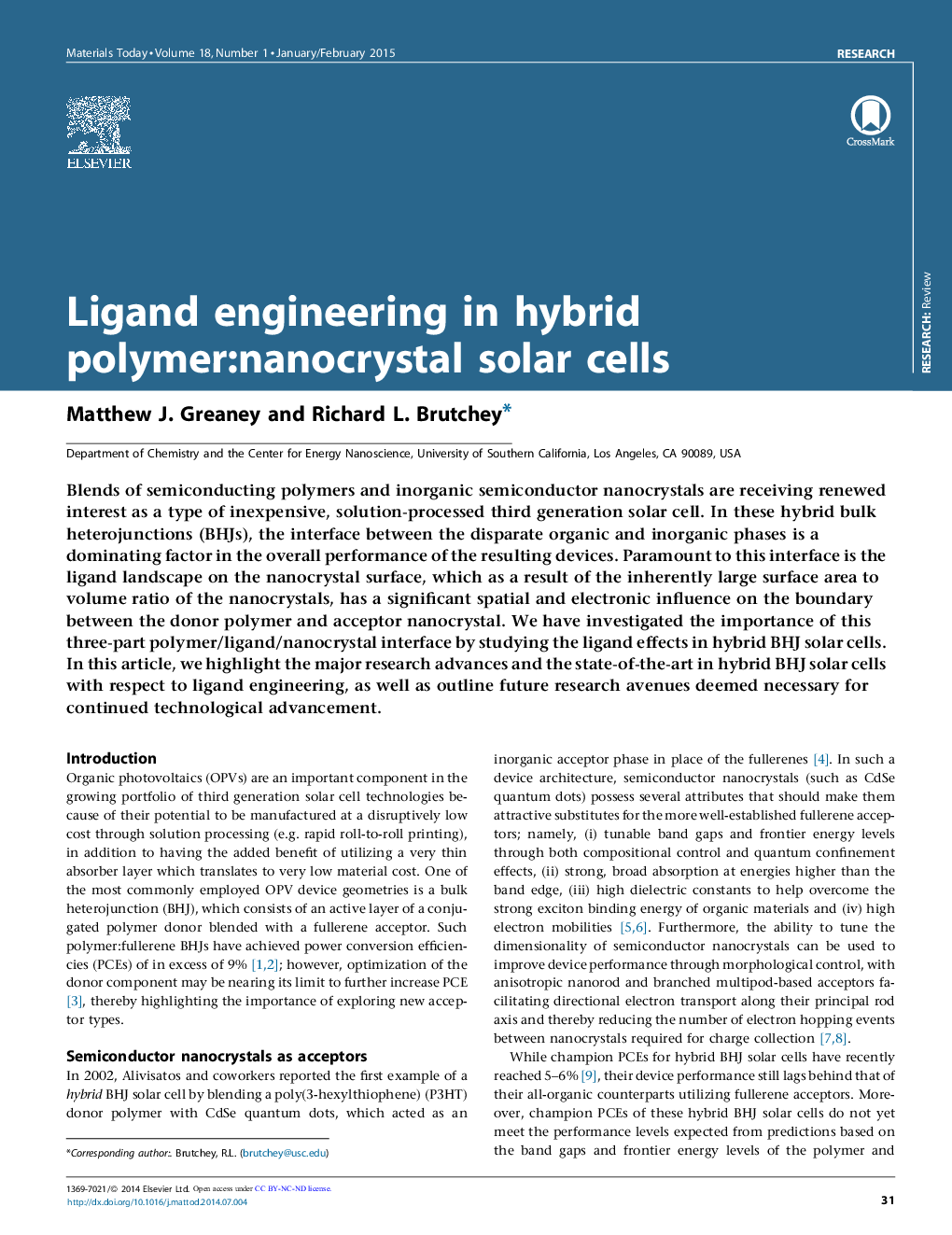 Ligand engineering in hybrid polymer:nanocrystal solar cells