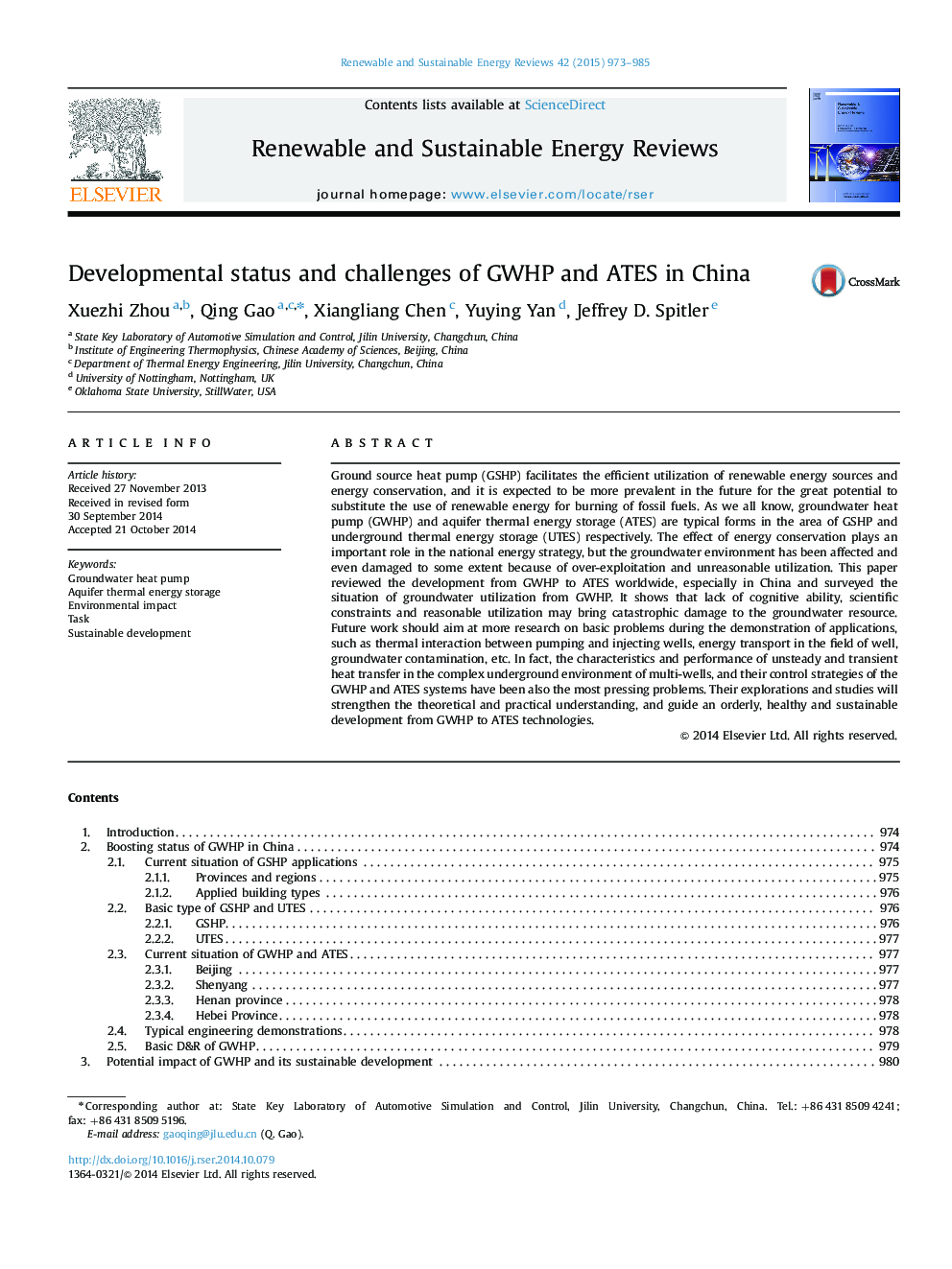 Developmental status and challenges of GWHP and ATES in China