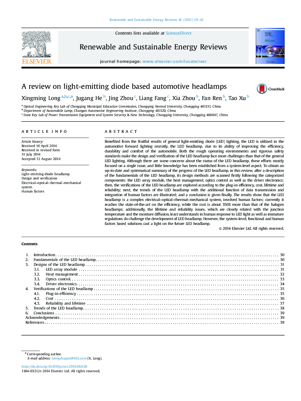 A review on light-emitting diode based automotive headlamps