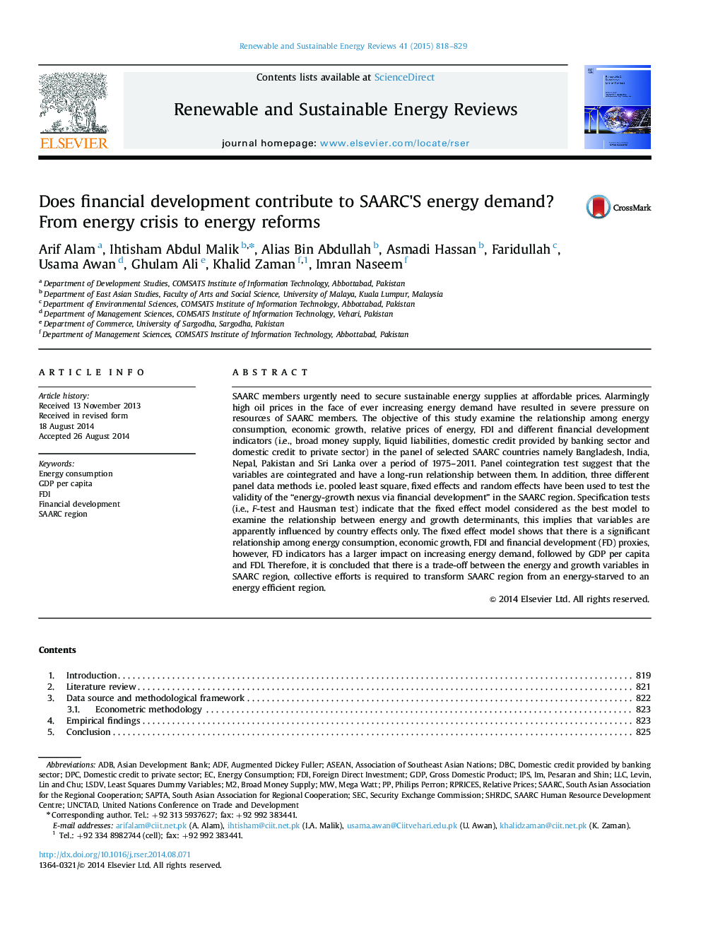 Does financial development contribute to SAARC×³S energy demand? From energy crisis to energy reforms