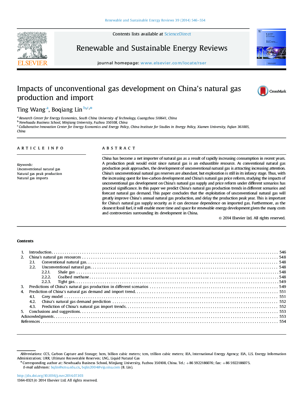 Impacts of unconventional gas development on China×³s natural gas production and import