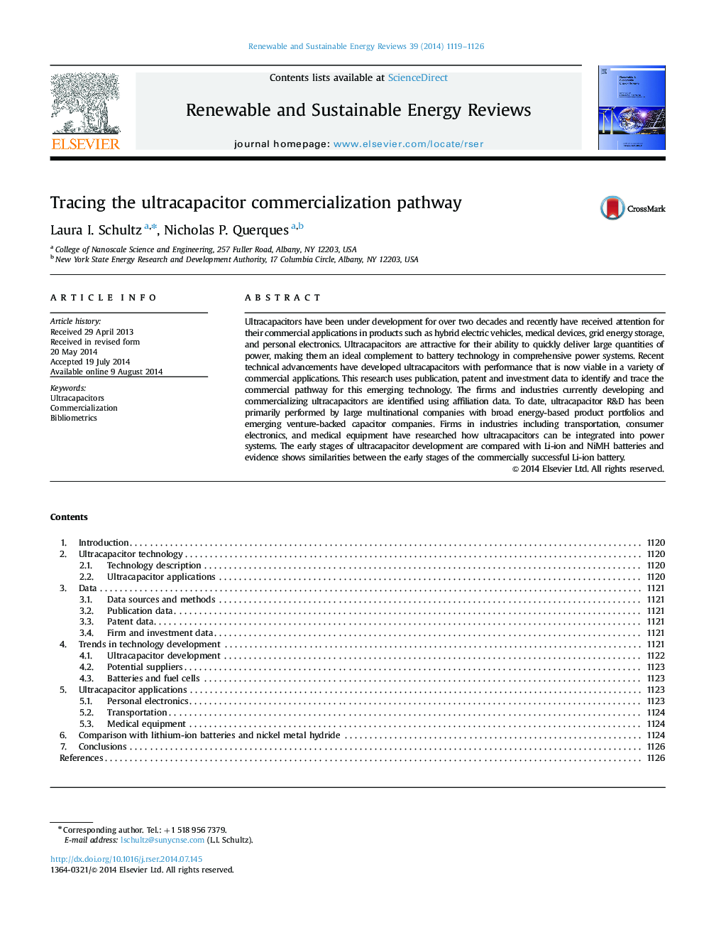 عکس صفحه اول مقاله: Tracing the ultracapacitor commercialization pathway Tracing the ultracapacitor commercialization pathway