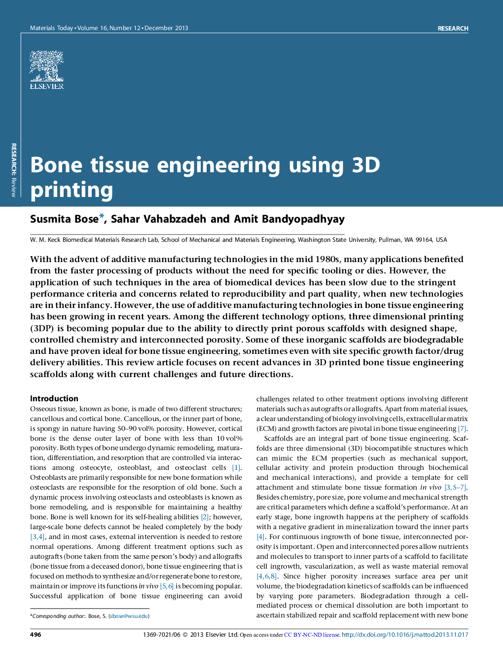 Bone tissue engineering using 3D printing